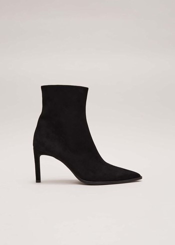 Phase Eight Black Suede Pointeded Boots Black Canada | FTNYIG-738